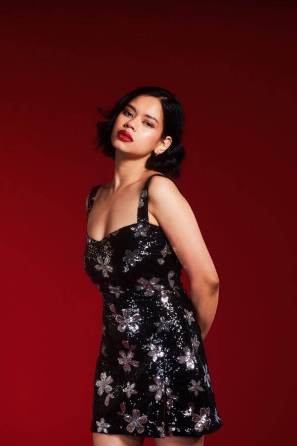 Midnight Bloom Sequin Mini Dress - Image 3